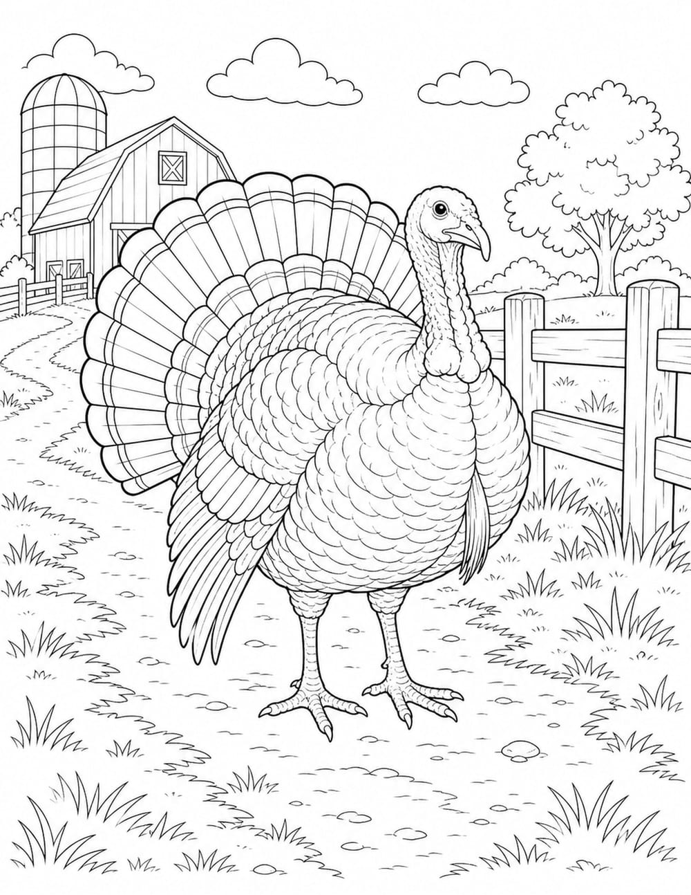 Turkey Coloring Page 8 printable preview