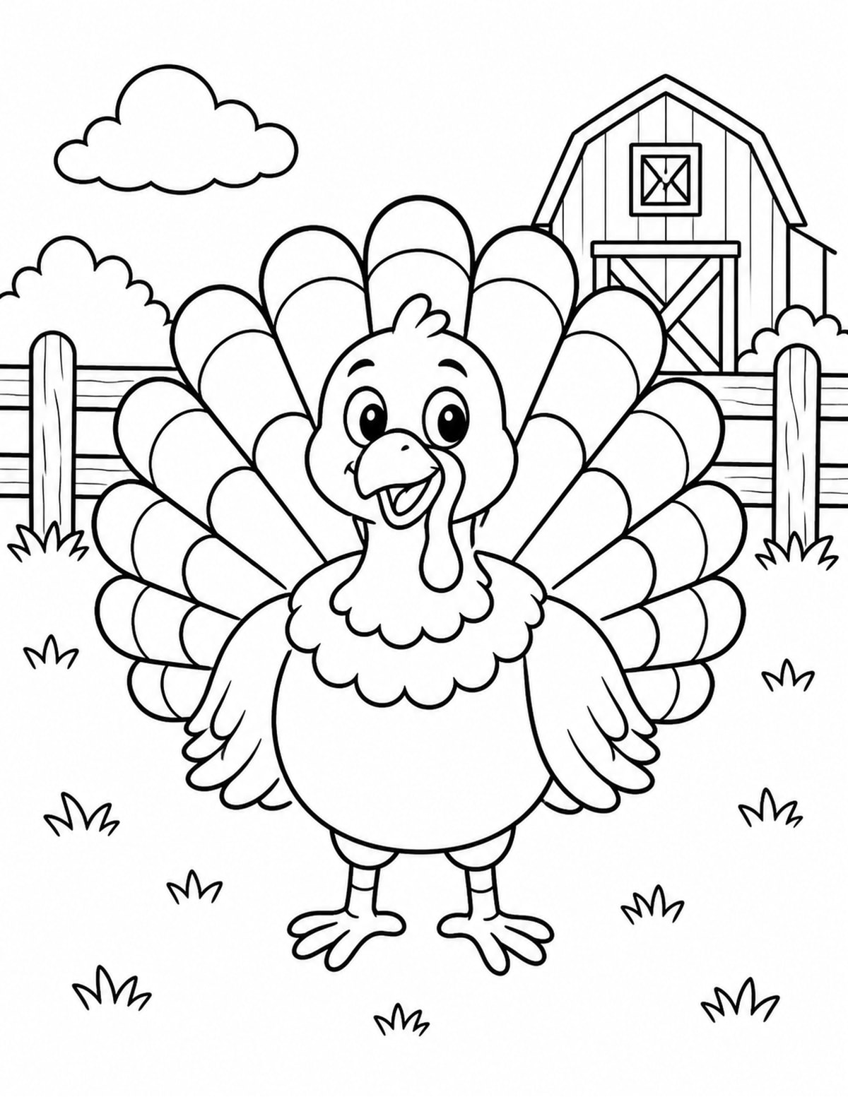 Turkey Coloring Page 9 printable preview