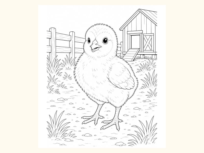 Baby Chick Coloring Page 10 printable preview