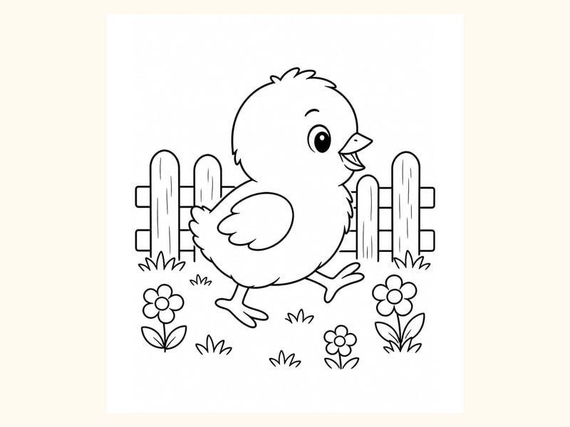 Baby Chick Coloring Page 11 printable preview