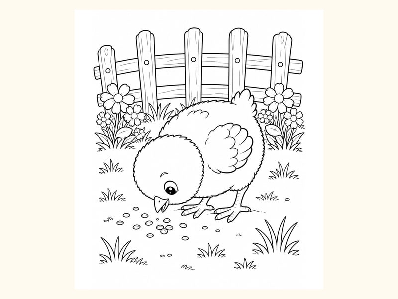 Baby Chick Coloring Page 15 printable preview
