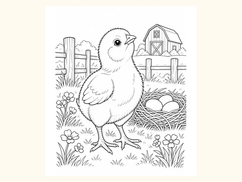 Baby Chick Coloring Page 19 printable preview