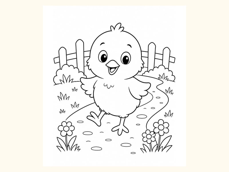 Baby Chick Coloring Page 3 printable preview