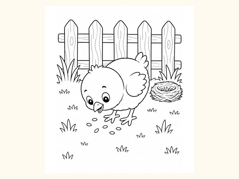 Baby Chick Coloring Page 5 printable preview