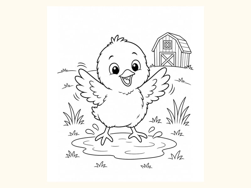 Baby Chick Coloring Page 6 printable preview
