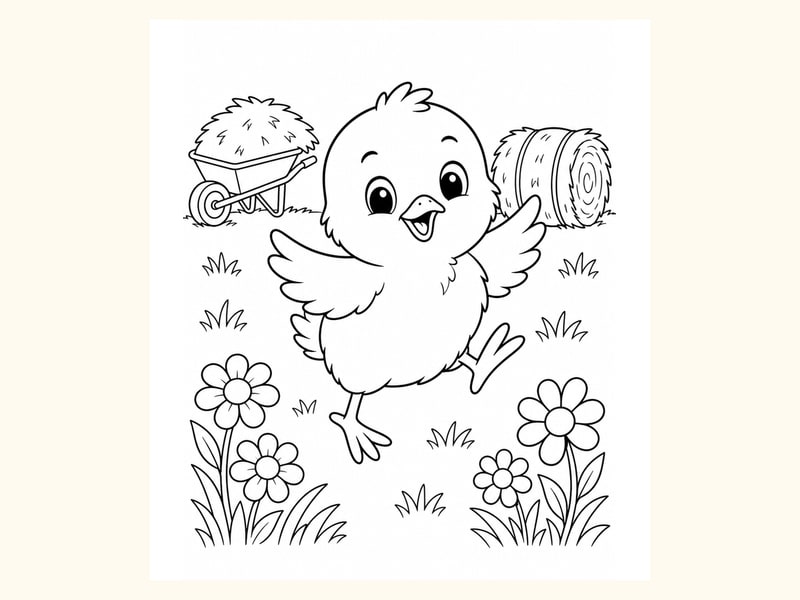 Baby Chick Coloring Page 7 printable preview