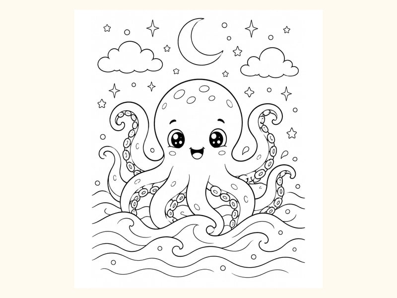 Baby Kraken printable preview