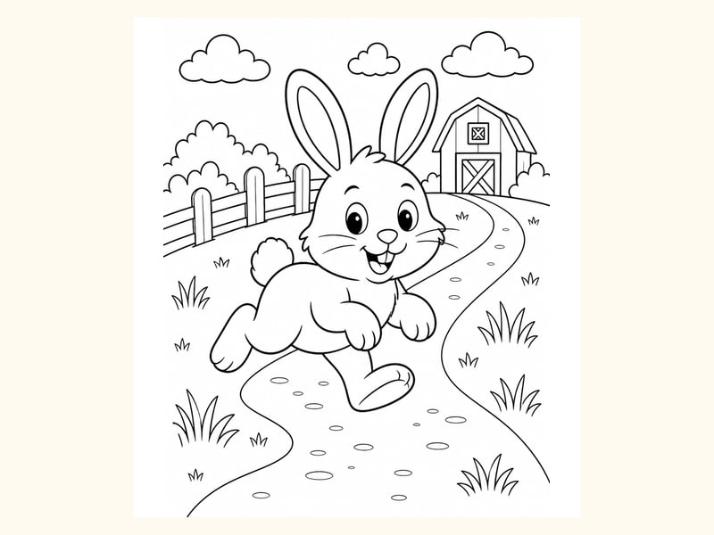 Bunny Coloring Page 1 printable preview