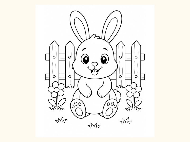 Bunny Coloring Page 10 printable preview
