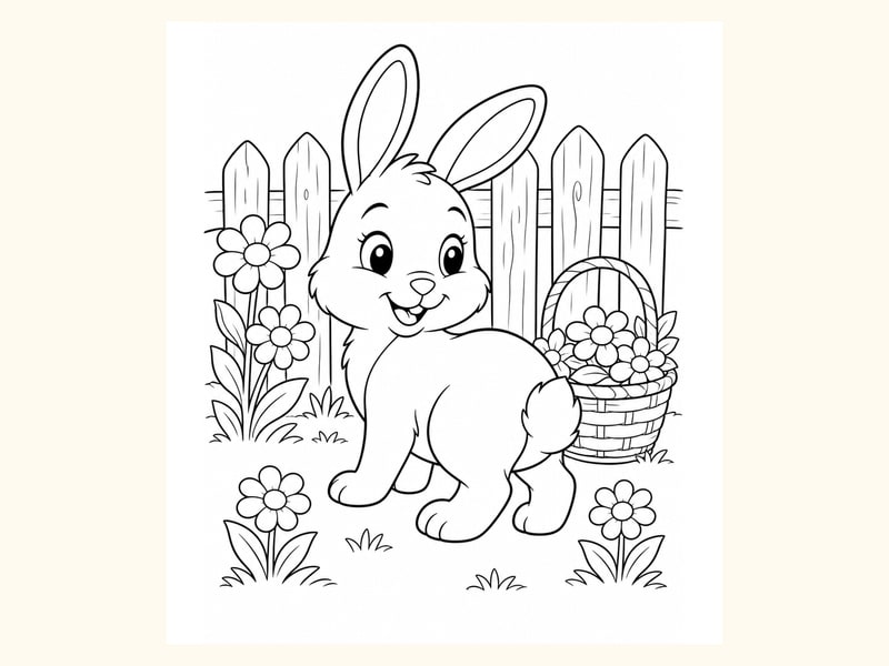 Bunny Coloring Page 2 printable preview
