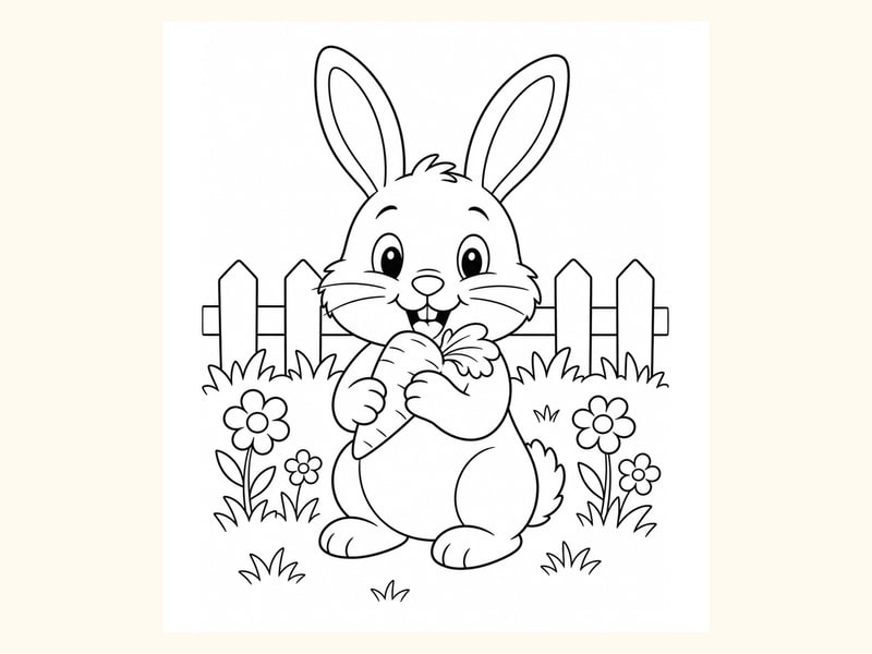 Bunny Coloring Page 3 printable preview