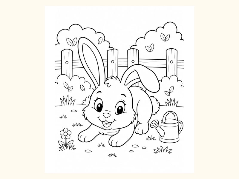 Bunny Coloring Page 4 printable preview