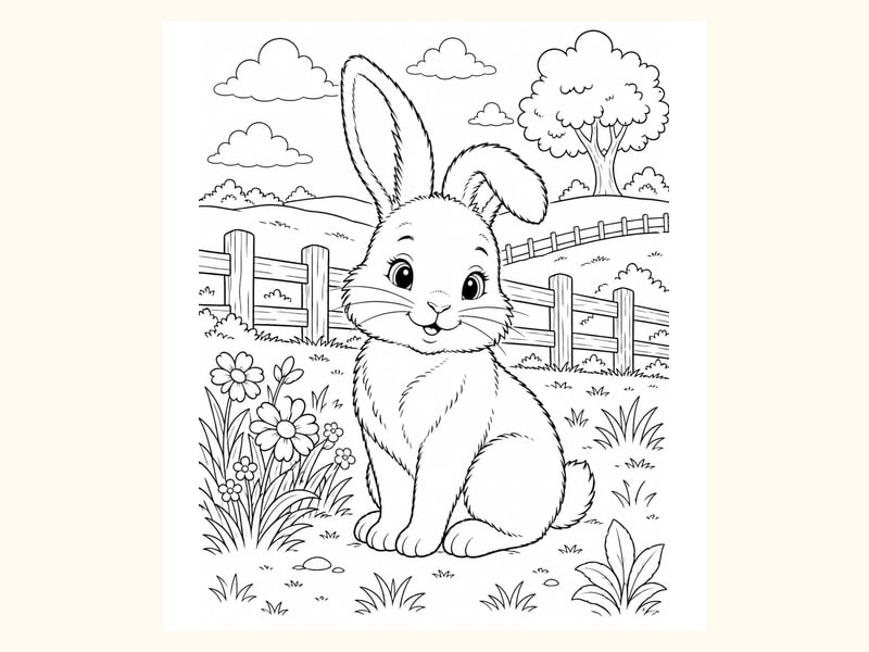 Bunny Coloring Page 5 printable preview
