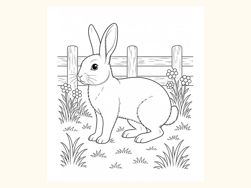 Bunny Coloring Page 6 printable preview