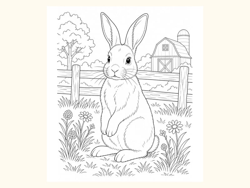 Bunny Coloring Page 7 printable preview