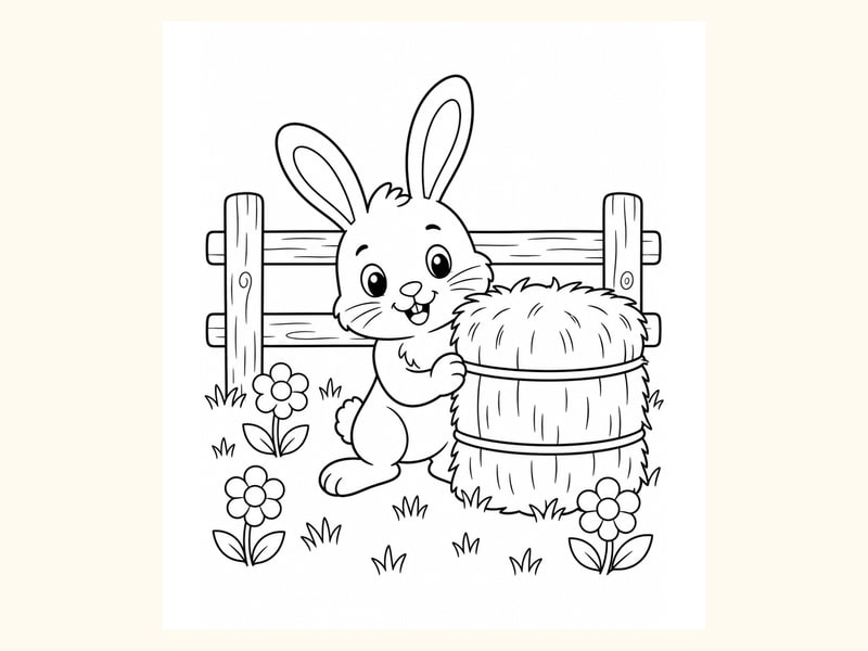 Bunny Coloring Page 8 printable preview
