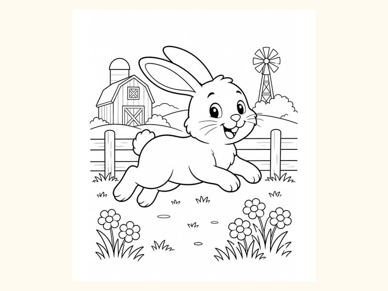 Bunny Coloring Page 9 printable preview