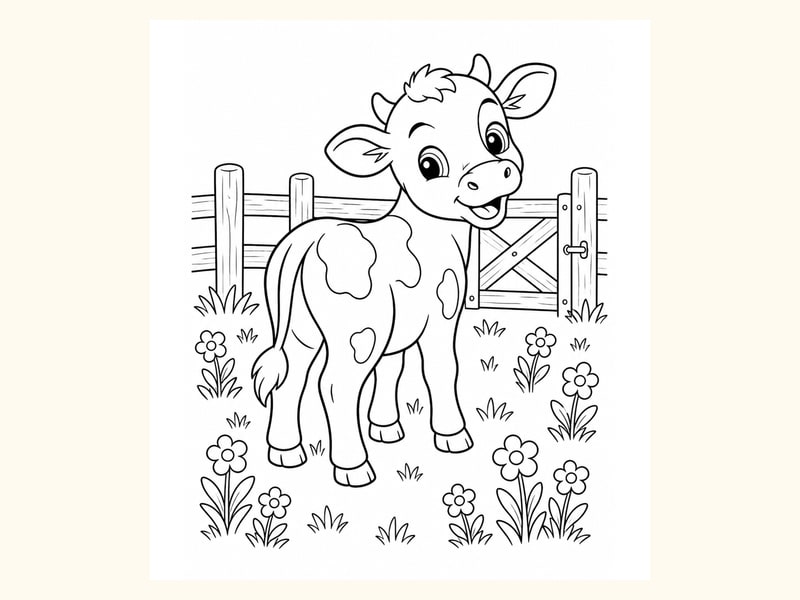 Calf Coloring Page 1 printable preview