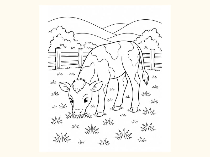 Calf Coloring Page 2 printable preview