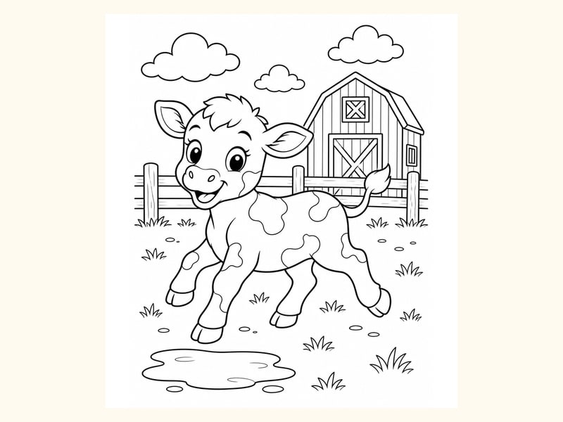 Calf Coloring Page 3 printable preview