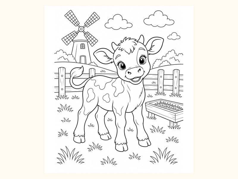 Calf Coloring Page 4 printable preview