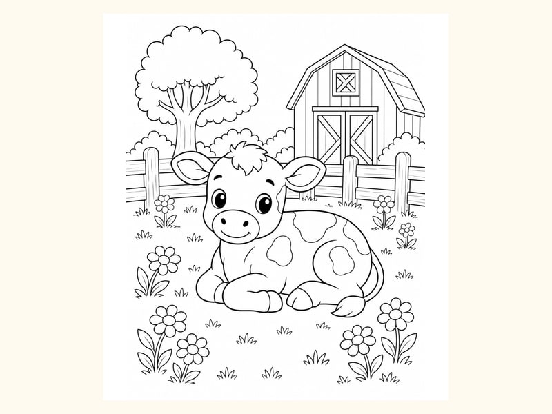 Calf Coloring Page 5 printable preview