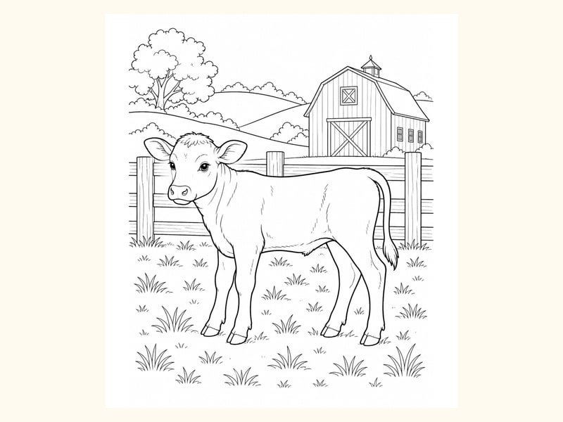 Calf Coloring Page 6 printable preview