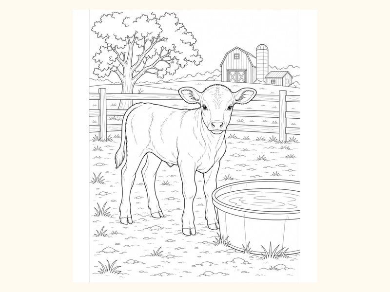 Calf Coloring Page 7 printable preview