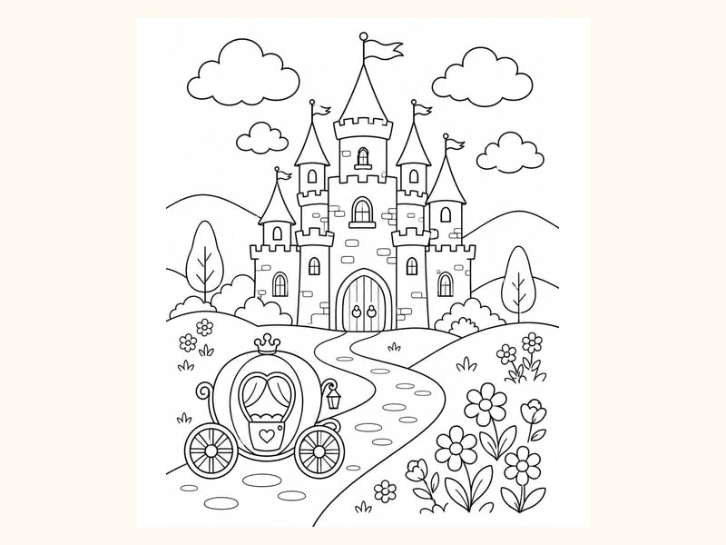 Castle with a Winding Road printable preview