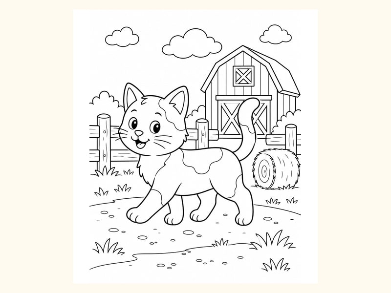 Cat Coloring Page 10 printable preview