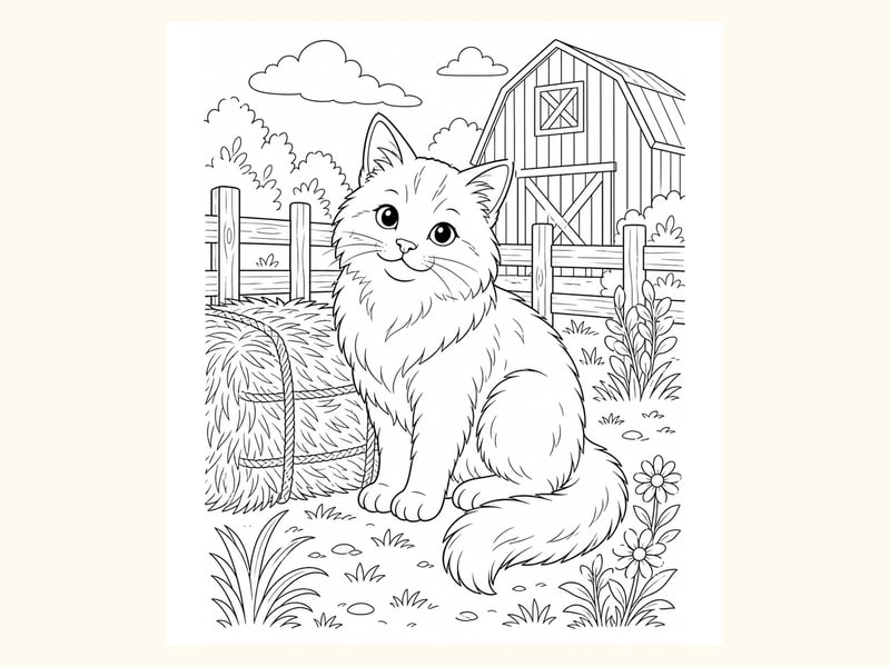 Cat Coloring Page 3 printable preview