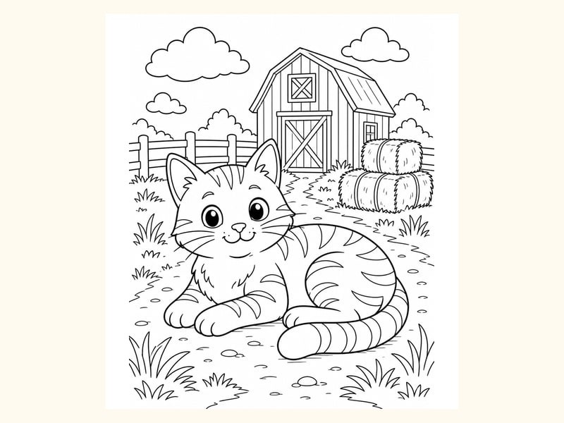 Cat Coloring Page 4 printable preview