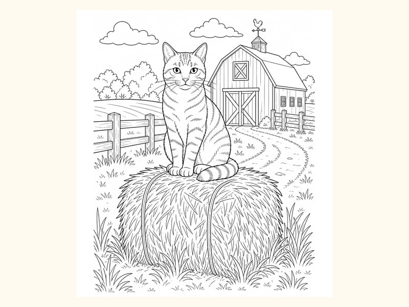 Cat Coloring Page 5 printable preview