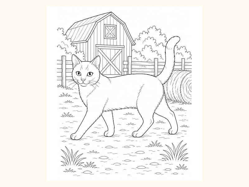 Cat Coloring Page 6 printable preview