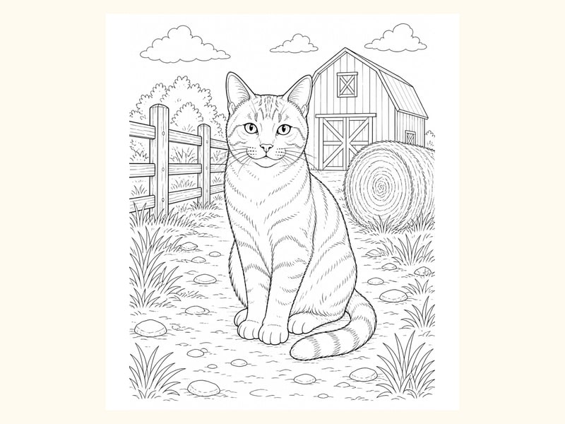 Cat Coloring Page 7 printable preview