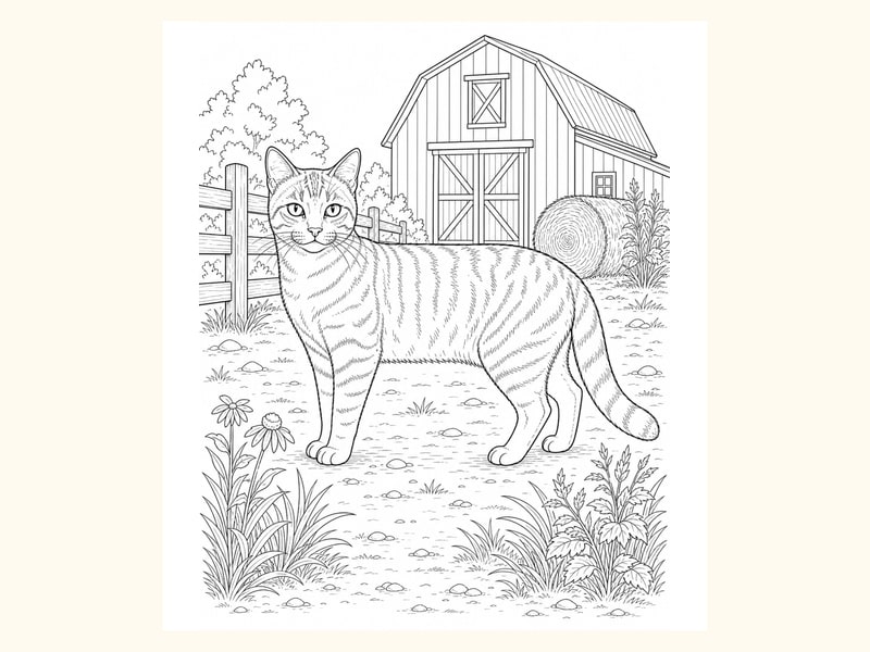 Cat Coloring Page 8 printable preview