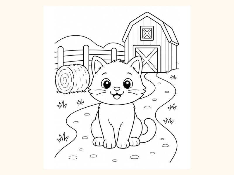 Cat Coloring Page 9 printable preview