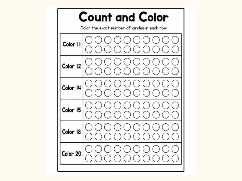 Shapes Count and Color Worksheet printable preview