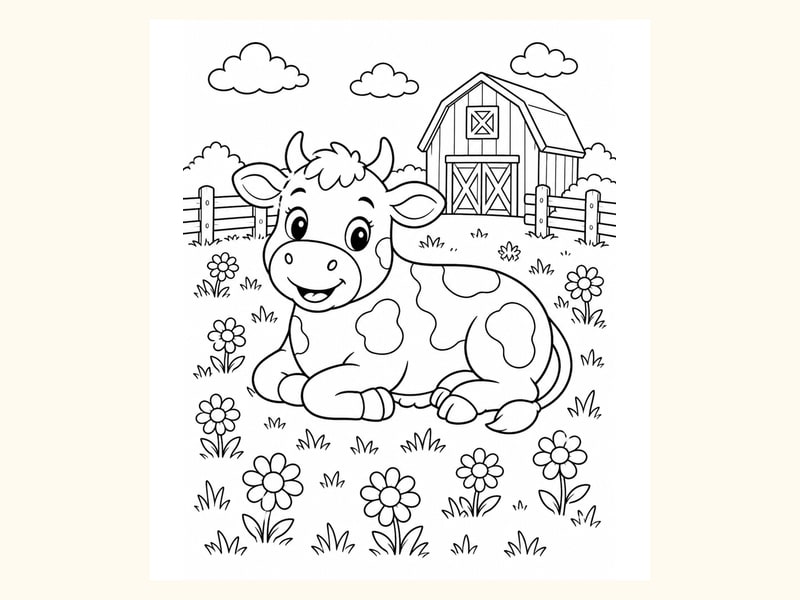 Cow Coloring Page 1 printable preview
