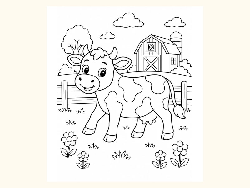 Cow Coloring Page 10 printable preview