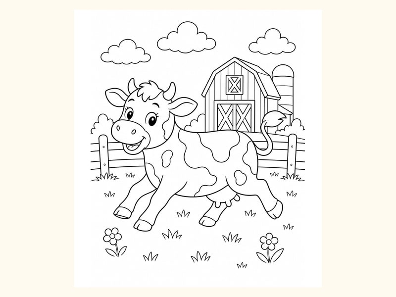 Cow Coloring Page 2 printable preview
