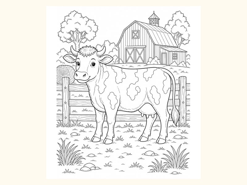 Cow Coloring Page 3 printable preview