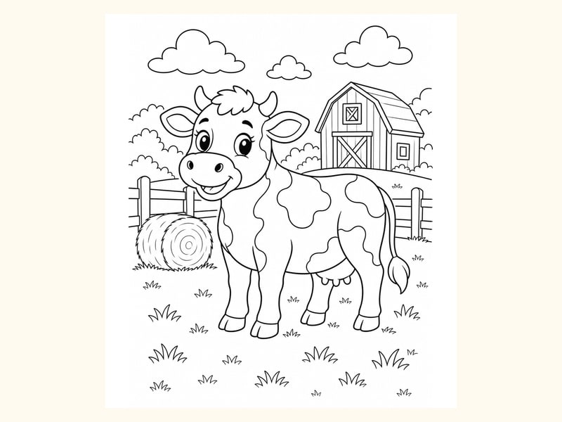 Cow Coloring Page 5 printable preview