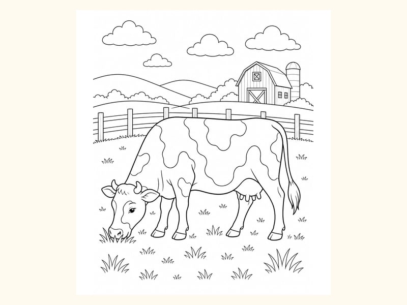 Cow Coloring Page 7 printable preview