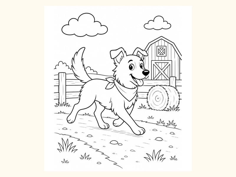 Dog Coloring Page 4 printable preview
