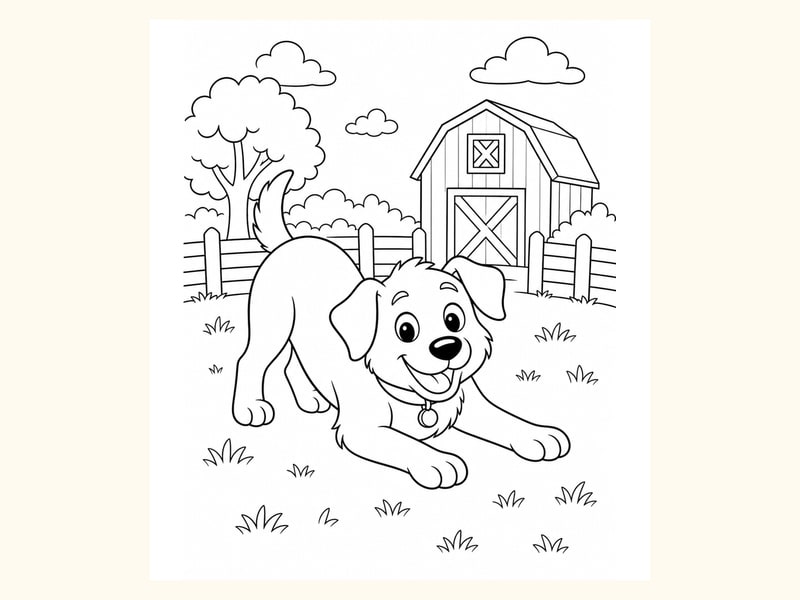 Dog Coloring Page 5 printable preview