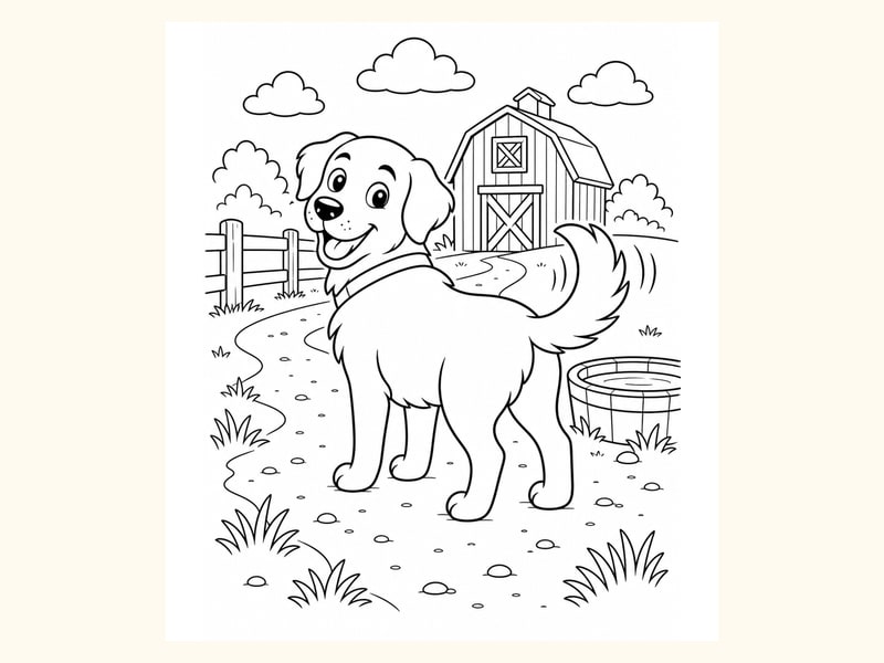 Dog Coloring Page 6 printable preview