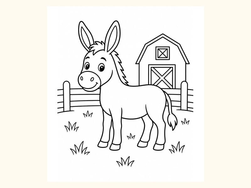 Donkey Coloring Page 10 printable preview