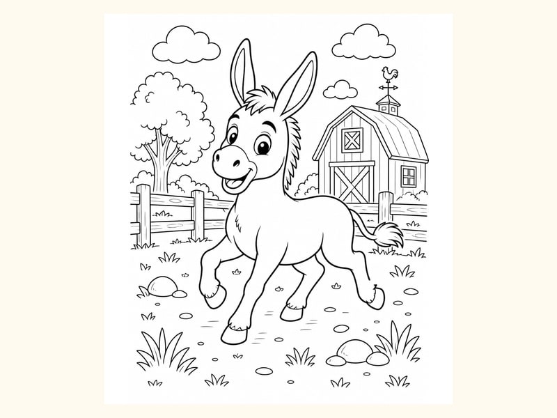 Donkey Coloring Page 5 printable preview