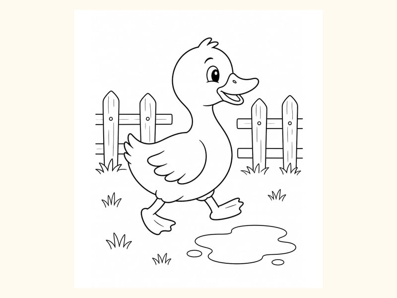 Duck Coloring Page 1 printable preview